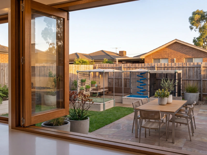 Growplay Junior in a styled backyard