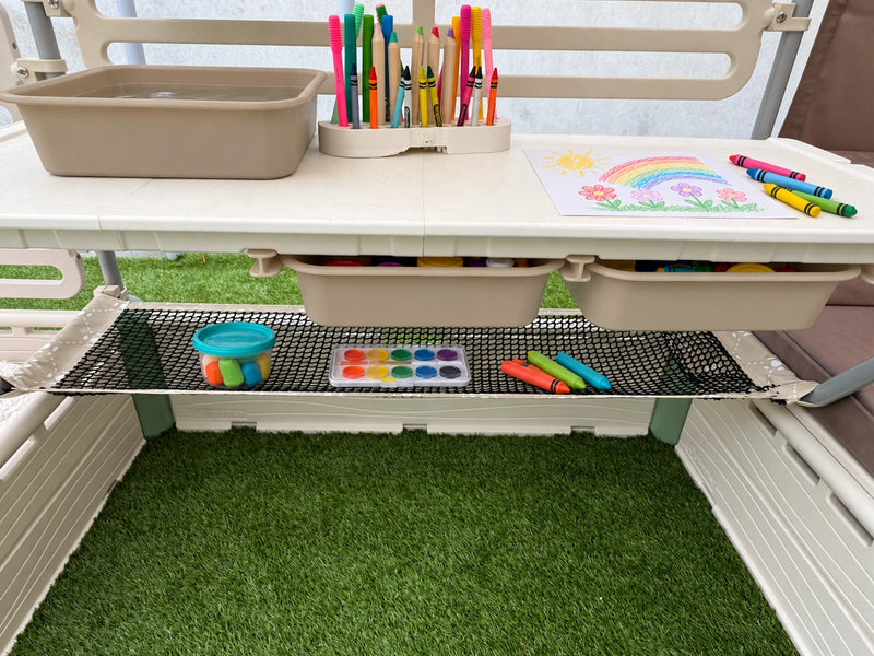 Craft supplies in The Work Station trays