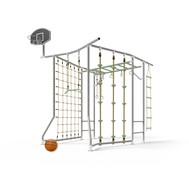 Growplay Compact monkey bars frame in green