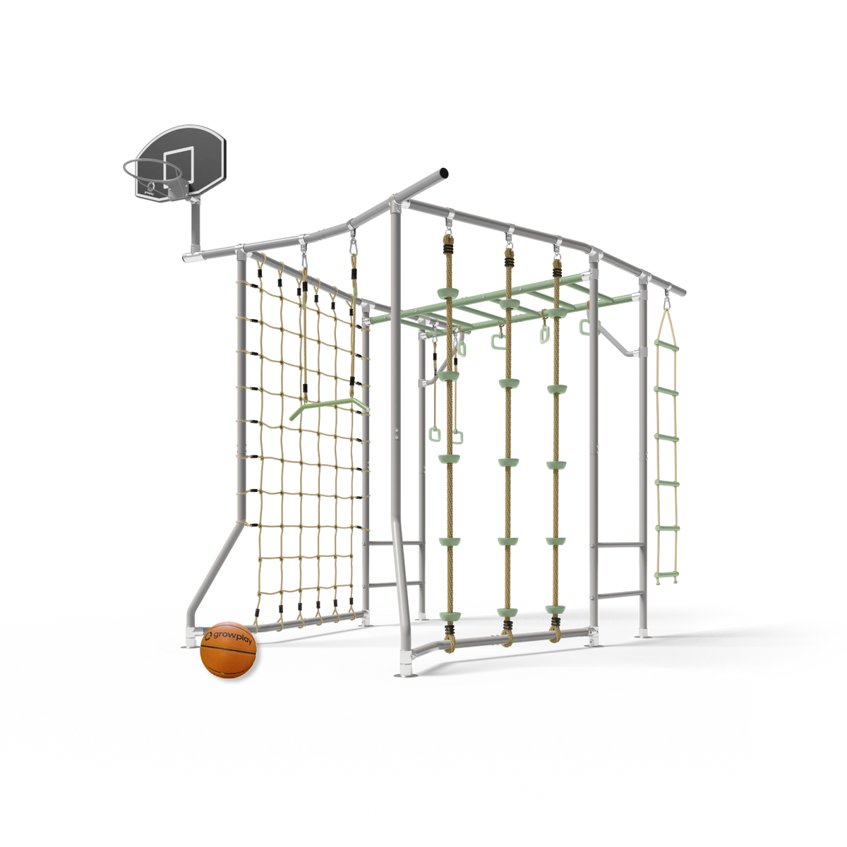 Growplay Compact monkey bars frame in green