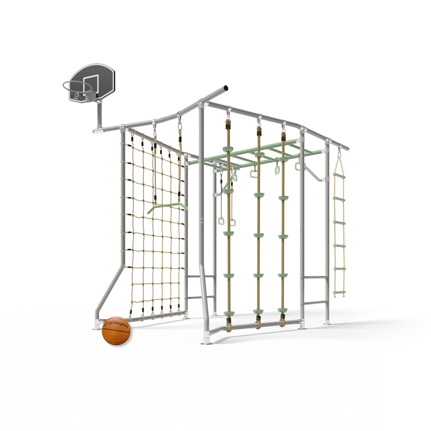 Growplay Compact monkey bars frame in green