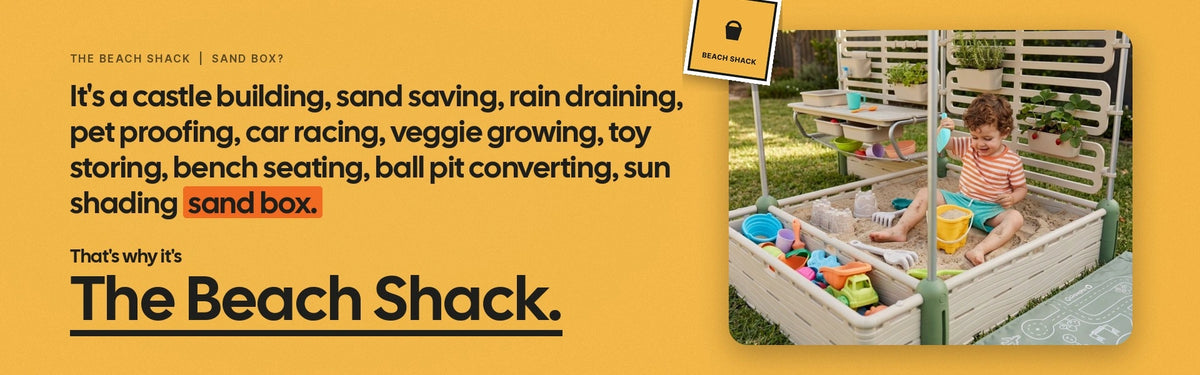 Child planting beside The Beach Shack