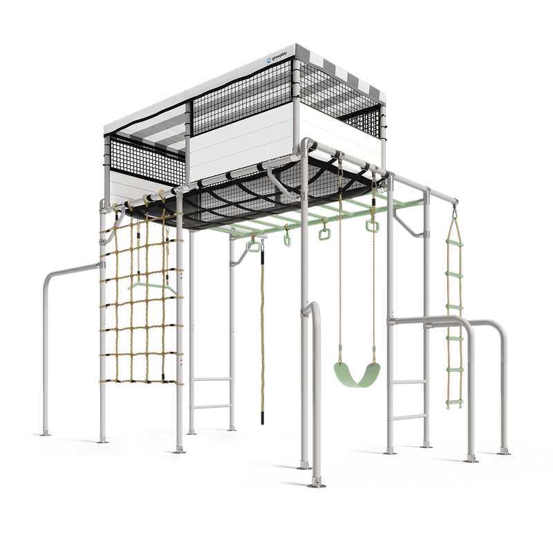 Large Cubby House Growplay Monkey Bars Green