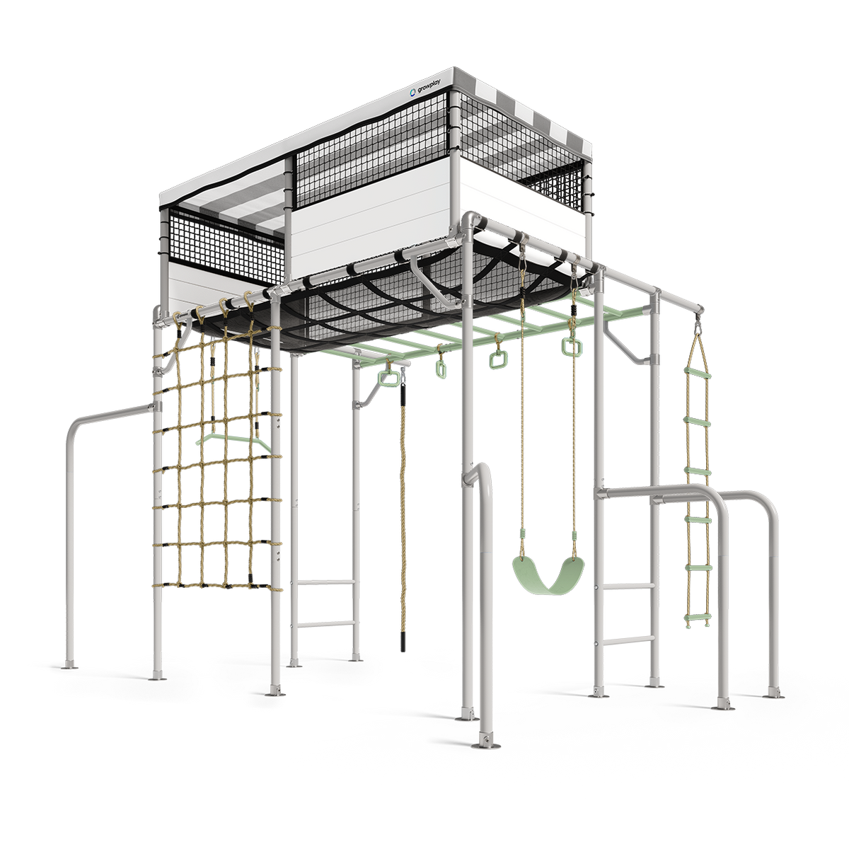 Large Cubby House Growplay Monkey Bars Green