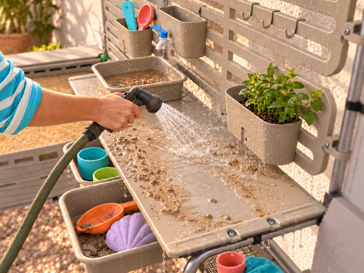 Messy play, simple clean-up.